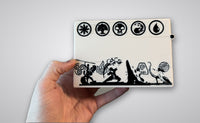 Avatar: The Last Airbender Commander deck box, back view held in hand