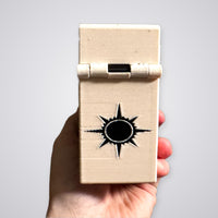 Clavileño Commander deck box, hinge end with the Orzhov symbol, digital file preview