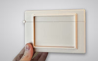 Beige 3D-printed Commander deck box for Magic: The Gathering, front view