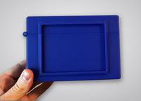 Blue 3D-printed Commander deck box for Magic: The Gathering, front view