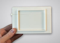 White 3D-printed Commander deck box for Magic: The Gathering, front view