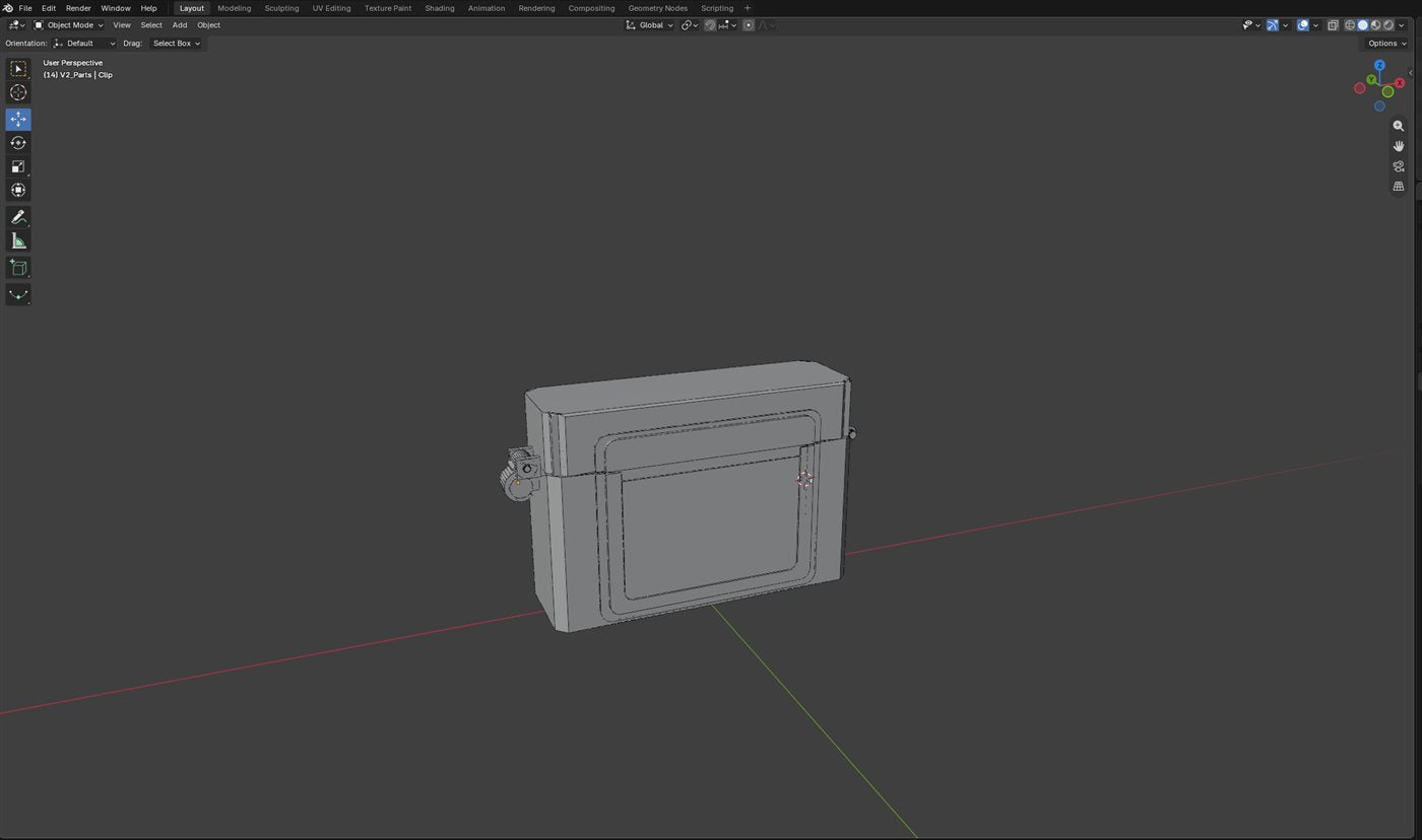 An early deprecated version of the deck box modeled in Blender