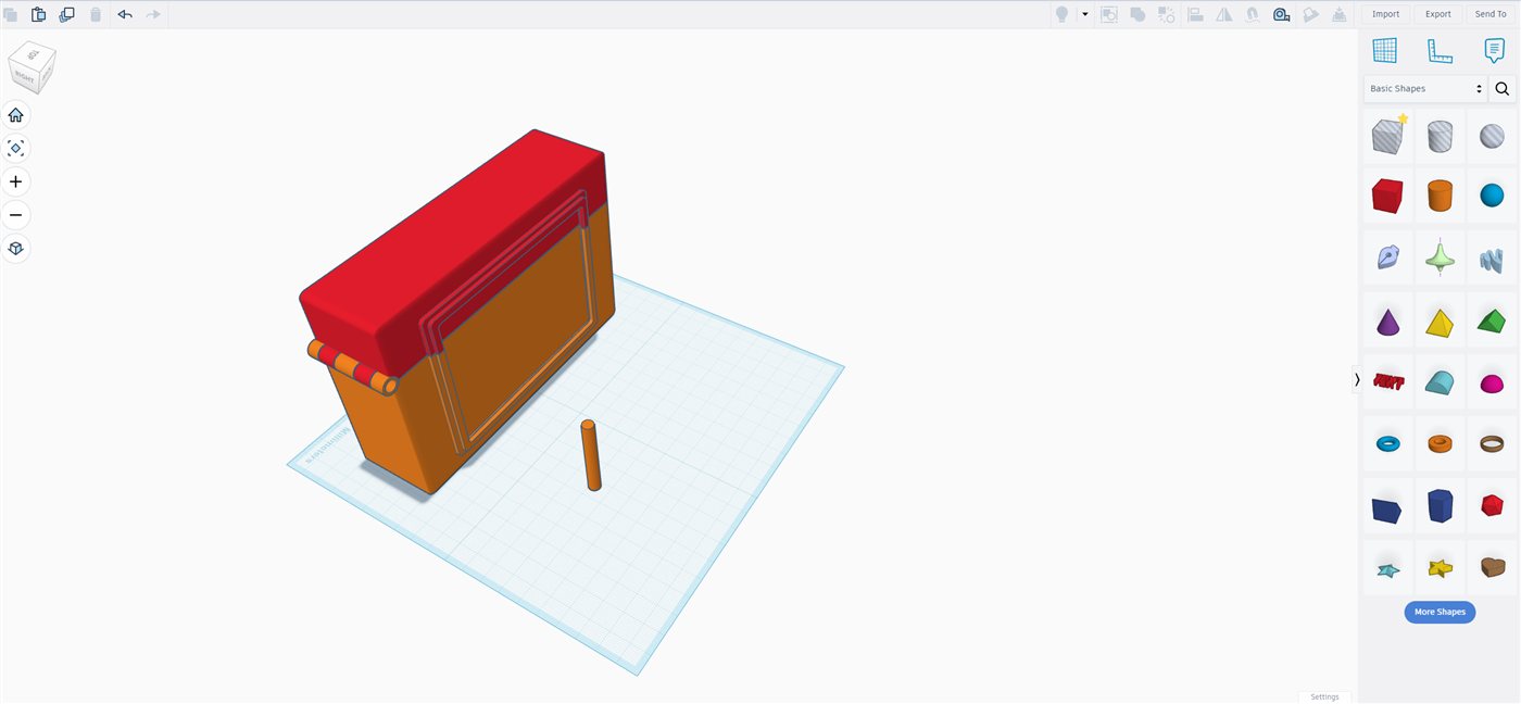 Slim Commander deck box blocked out in TinkerCAD